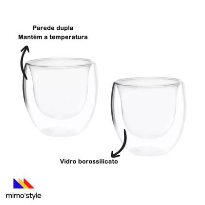 Imagem de Par De Copos Para Café Parede Dupla Sem Alça Mimo Style