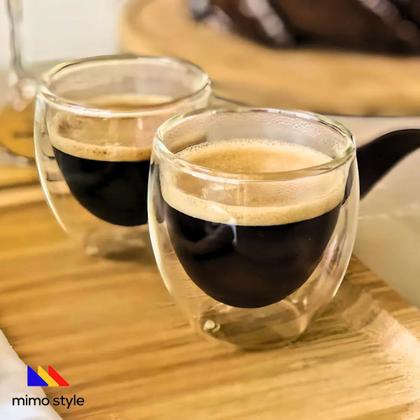 Imagem de Par De Copos Para Café Parede Dupla Sem Alça Mimo Style