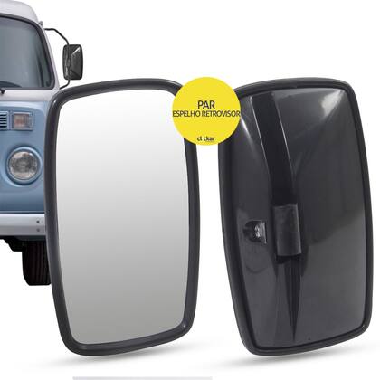 Imagem de Par de Espelho Retrovisor Externo Plano VW Kombi Clipper Ford F100 F1000 Chevrolet A10 C10 D10 Tamanho 25x14