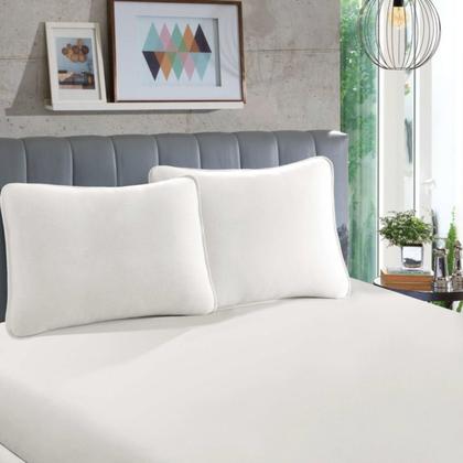 Imagem de Par de Fronha Para Travesseiro Liso 100% Algodão Em Malha