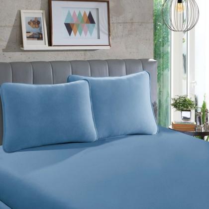 Imagem de Par de Fronha Para Travesseiro Liso 100% Algodão Em Malha