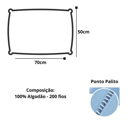 Imagem de Par De Fronha Ponto Palito 2 Unidade 100 Algodão 200 fios