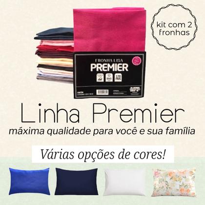 Imagem de Par de Fronha Travesseiro Premier Padrão 70cm x 50cm Lisa e Estampada 170 Fios Várias Cores -