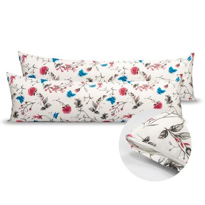 Imagem de Par De Fronha Xuxão 1,30m x 0,40cm Capa Travesseiro Corpo Grande C/ Zíper 180 Fios Estampado