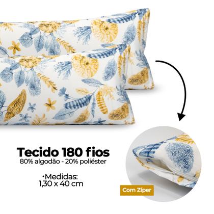 Imagem de Par De Fronha Xuxão 1,30m x 0,40cm Capa Travesseiro Corpo Grande C/ Zíper 180 Fios Estampado