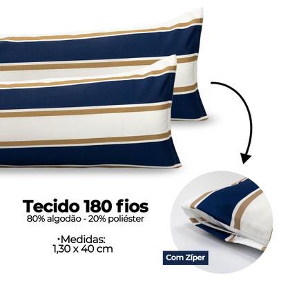 Imagem de Par De Fronha Xuxão 1,30m x 0,40cm Capa Travesseiro Corpo Grande C/ Zíper 180 Fios Estampado