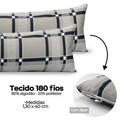 Imagem de Par De Fronha Xuxão 1,30m x 0,40cm Capa Travesseiro Corpo Grande C/ Zíper 180 Fios Estampado
