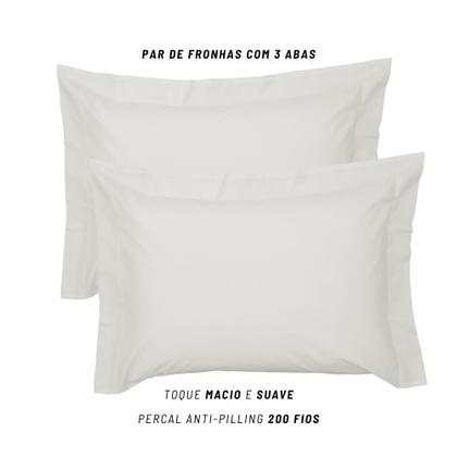 Imagem de Par de Fronhas 200 Fios Kacyumara Algodão Vida Bela 50x70cm