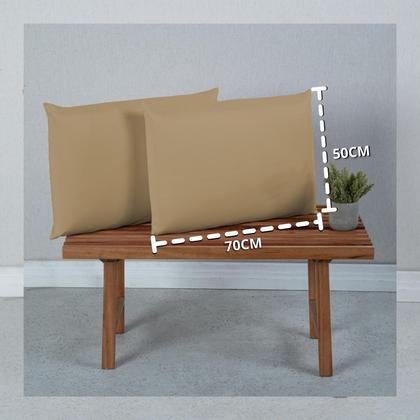 Imagem de Par de Fronhas 400 Fios Micropercal Toque Macio Aveludado Cama Box