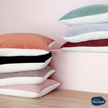 Imagem de Par De Fronhas Sherpa/Manta Soft Fleece Dupla Face 70 X 50cm