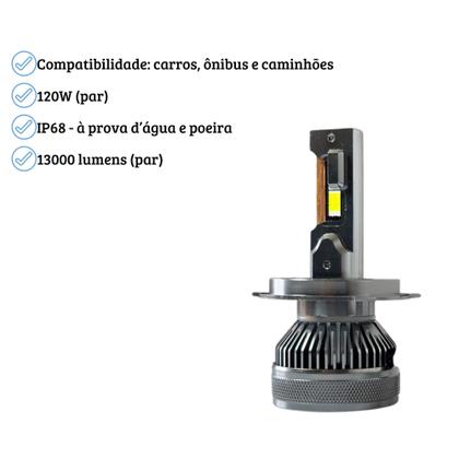 Imagem de Par de Lâmpada LED Automotiva Ultra Extreme White H4 Uppertech - 4954