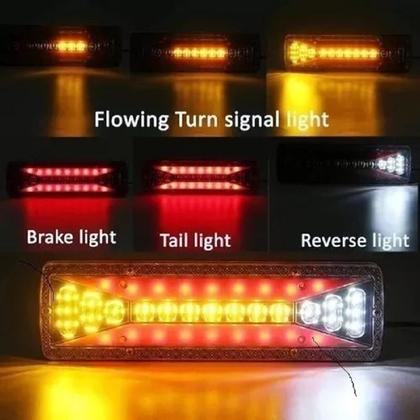 Imagem de Par de Lanterna Caminhão Bug Reboque Utilitario Veicular Led Seta Sequencial KLX Qualidade e Inovação