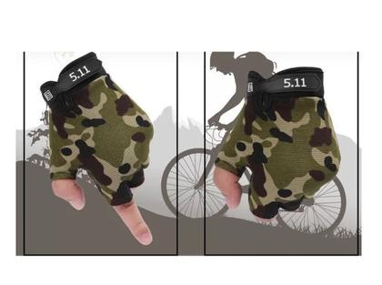Imagem de Par de luvas camufladas sem dedos p antiderrapante ciclismo