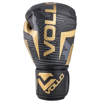 Imagem de Par de Luvas de Boxe Artes Marciais 12Oz Black/Cinza/Dourada Vollo