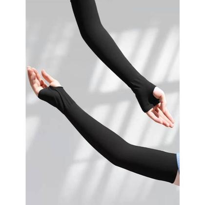 Imagem de Par de Luvas longas de suplex com dedeira luvinha para completar seu look usar com bodys croppeds vestidos festival eventos cosplay fantasia