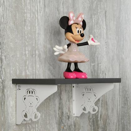 Imagem de Par de Mãos Francesas Decorativas 20cm Menina Ursinho Aço Pequena Branca