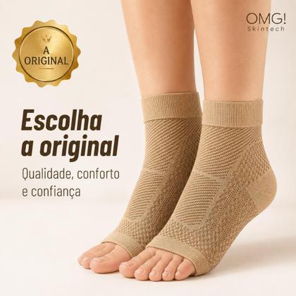 Imagem de Par de Meias Ortopédicas de alta Compressão Tornozelo para alivio de Dores e Inchaço Unissex