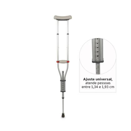 Imagem de Par De Muleta Axilar D7 Universal Em Alumínio Regulável Suporta Até 130 Kg, Leve, Anatômica e Ajustável