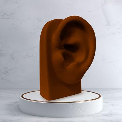 Imagem de Par de Orelha de Silicone Vertical Marrom