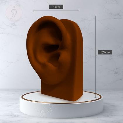 Imagem de Par de Orelha de Silicone Vertical Marrom