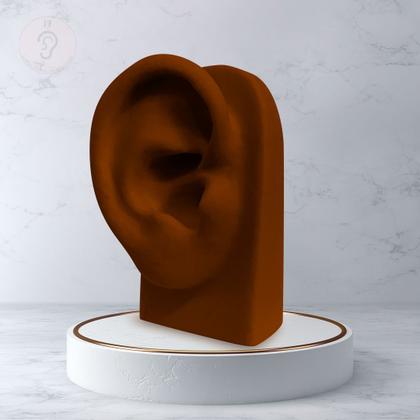 Imagem de Par de Orelha de Silicone Vertical Marrom