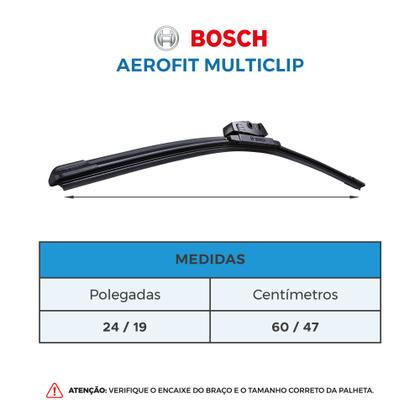 Imagem de Par de Palhetas Limpador Parabrisa Multiclip Original Bosch Volkswagen Golf 2005 a 2007