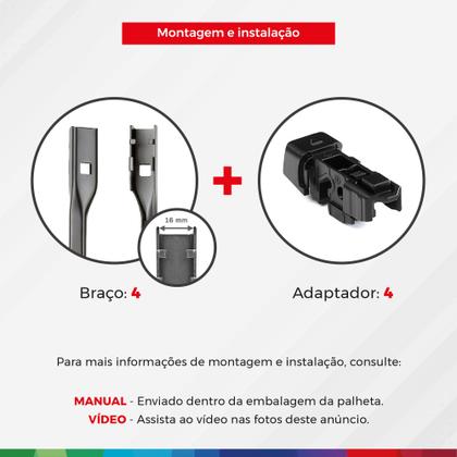 Imagem de Par de Palhetas Limpador Parabrisa Multiclip Original Bosch Volkswagen Polo 2017 a 2024