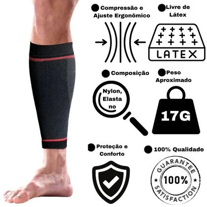 Imagem de Par de Panturrilha Compressão Esportiva Canelito Vollo