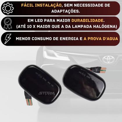 Imagem de Par de Pisca Seta Dinâmico Toyota Hilux SW4 ano 2005 até 2011 Sequencial modelo versão dinal repetidor led 3.0 Srv 4x4 2.7 Sr 4x2 4.0 V6 original