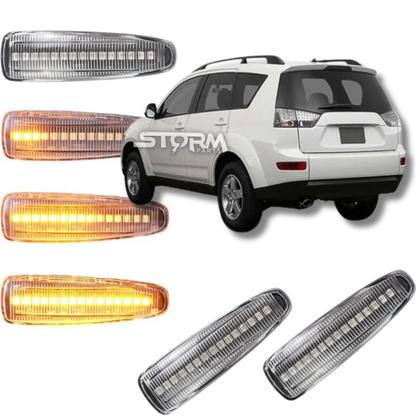 Imagem de Par de Pisca Seta Sequencial Led Paralama Mitsubishi Outlander ano até 2013 SUV luz Dinamica sinal lâmpada repetidor 2012 2011 2010