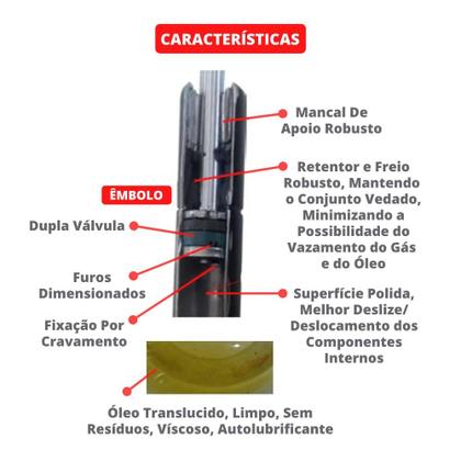 Imagem de Par De Pistão Mola A Gás Para Cama Casal Box Baú 784n/80kgf