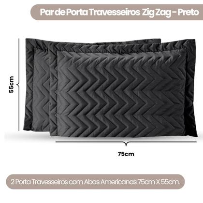 Imagem de Par de Porta Travesseiros Matelados com Abas Americanas 2 Peças