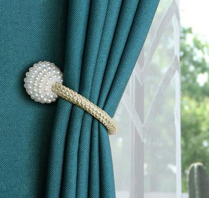 Imagem de Par De Prendedor De Cortina Magnético Presilha Com Pérolas