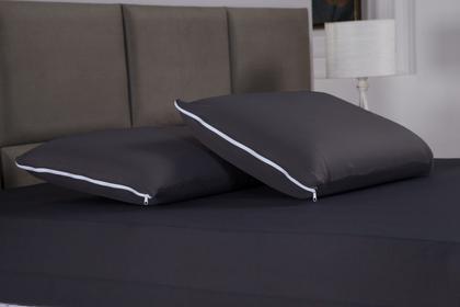 Imagem de Par de Protetores para Travesseiro Capa com Zíper Malha Gel Resistente Lisas