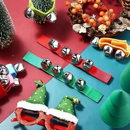 Imagem de Par De Pulseiras Chocalho Com Guizo Infantil De Pulso Canela