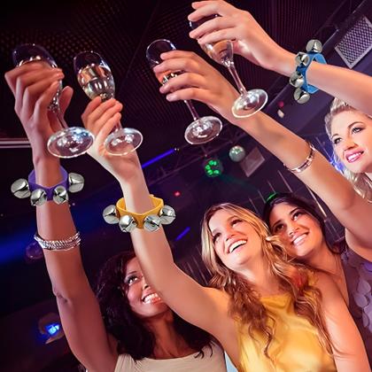 Imagem de Par De Pulseiras Chocalho Com Guizo Infantil De Pulso Canela