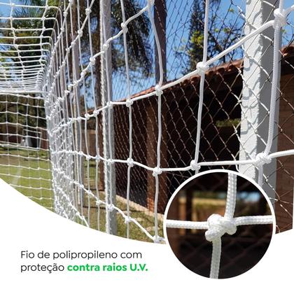 Imagem de Par de Rede para Trave de Gol Futebol de Campo Fio 4 Caixote Tipo Seda