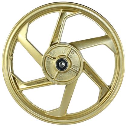 Imagem de Par de rodas de alumínio liga leve freio a disco C100 Biz Biz100 Biz110 Biz125 com rolamento dourado