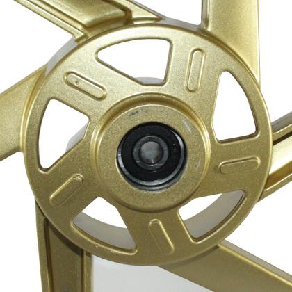 Imagem de Par de rodas de alumínio liga leve freio a disco C100 Biz Biz100 Biz110 Biz125 com rolamento dourado