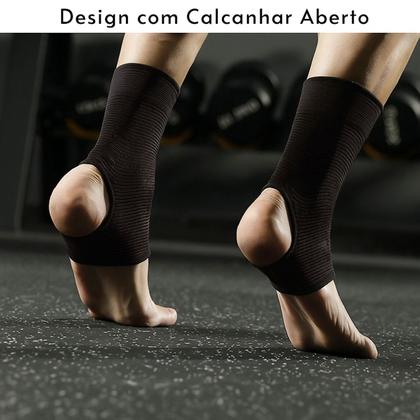 Imagem de Par de Tornozeleiras Compressão Elásticas Academia Esporte
