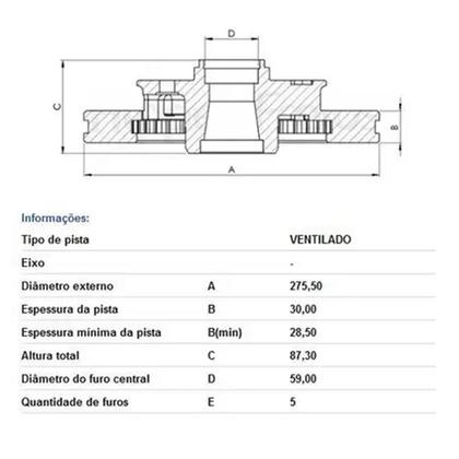 Imagem de Par Disco Freio Com Cubo Blazer 4x2 1997 a 11 Hipper Freios