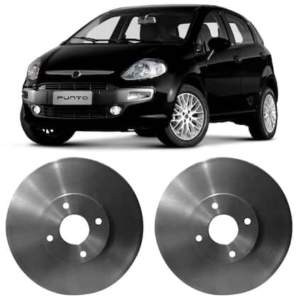 Imagem de Par Disco Freio Fiat Punto 2008 a 2017 Dianteiro Ventilado Hipper Freios