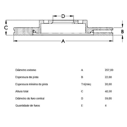 Imagem de Par Disco Freio Fiat Punto 2008 a 2017 Dianteiro Ventilado Hipper Freios