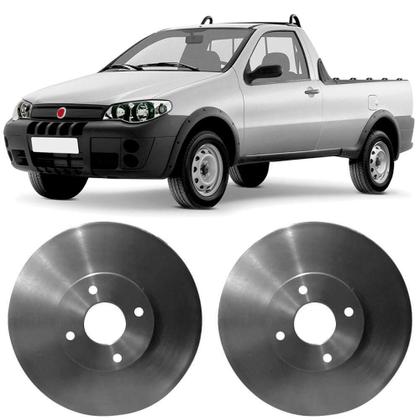 Imagem de Par Disco Freio Fiat Strada 99 a 2018 Dianteiro Ventilado Hipper Freios