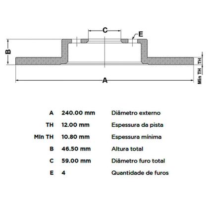 Imagem de Par Disco Freio Fiat Uno 85 a 2010 Dianteiro Sólido RPDI0050.0 Original TRW