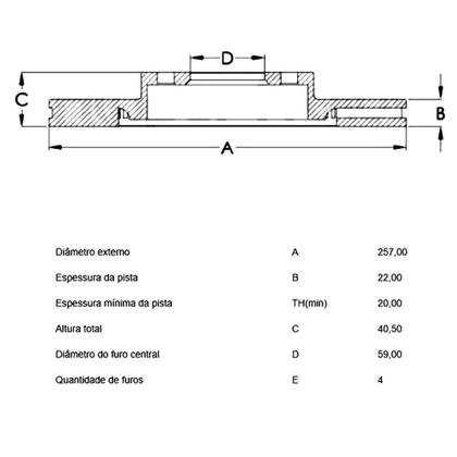 Imagem de Par Disco Freio Fiorino 1.4 2014 a 2018 Dianteiro Ventilado Hipper Freios