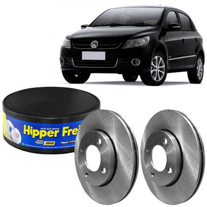 Imagem de Par Disco Freio Gol G5 2008 a 2012 Dianteiro Ventilado Hipper Freios Aro 14