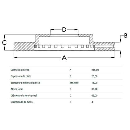 Imagem de Par Disco Freio Golf 1.8 2.0 93 a 98 Dianteiro Ventilado Hipper Freios