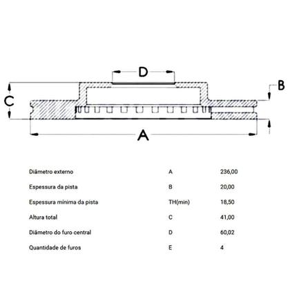 Imagem de Par Disco Freio Kadett 89 a 98 Dianteiro Ventilado Hipper Freios