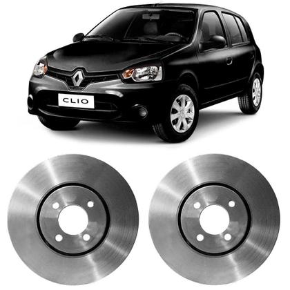 Imagem de Par Disco Freio Renault Clio 1.0 16V 2008 a 2016 Dianteiro Sólido Hipper Freios